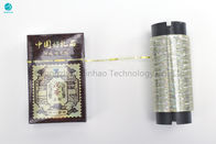 Cinta olográfica de la tira de rasgón del alto oro para la caja del cigarrillo que empaqueta en material de 40 MOPP del micrón