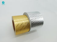 Papel de plata grabado en relieve de papel de aluminio del oro del modelo para el paquete del cigarrillo