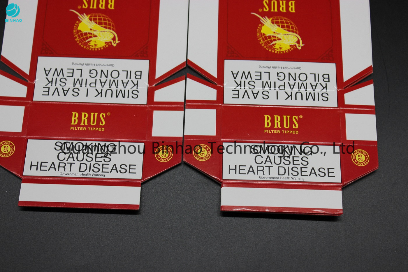 Eco - cajas del cigarrillo de la cartulina/paquete modificados para requisitos particulares amistosos del rojo del tabaco
