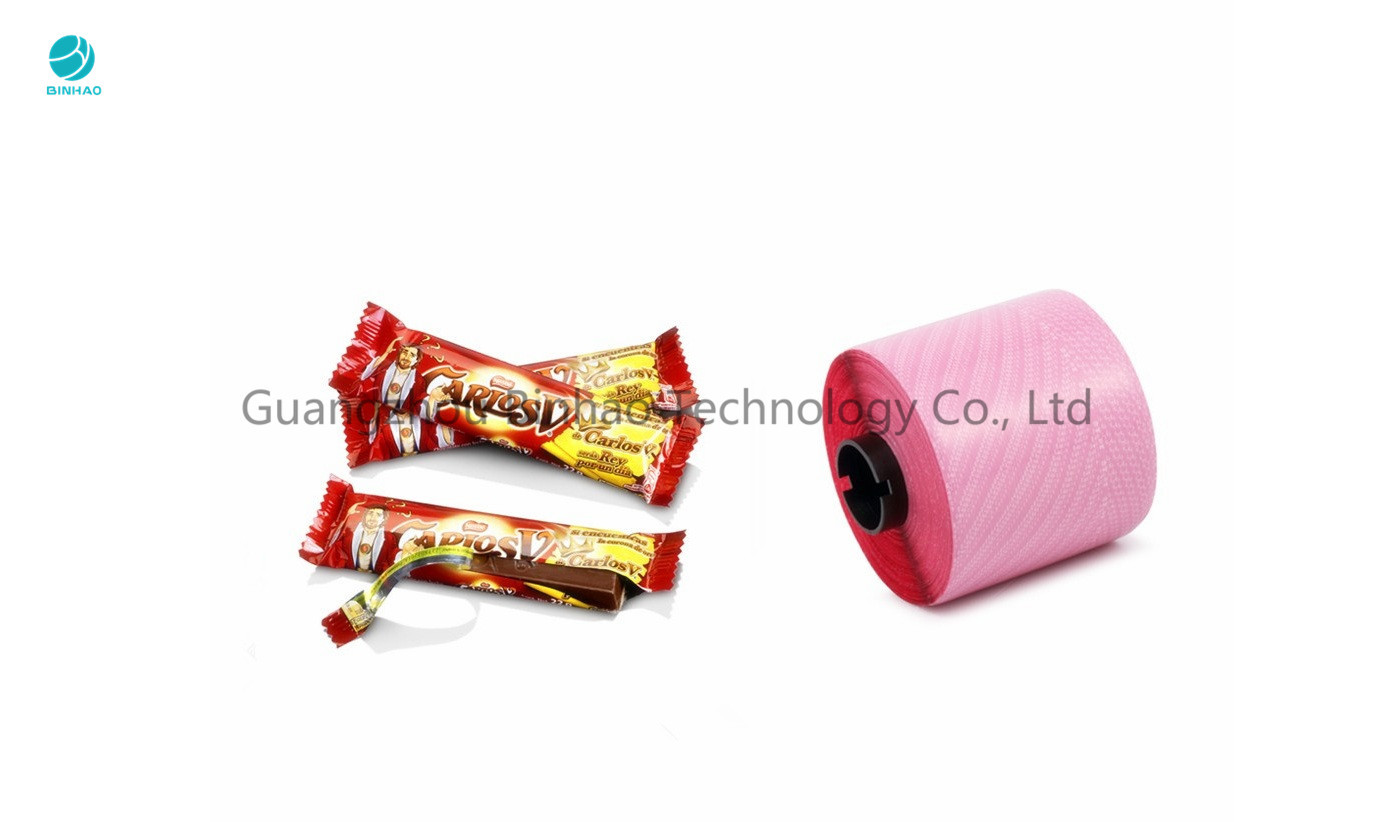 La cinta de alta resistencia del rasgón de la fuerza 2.5m m Mopp para la comida del caramelo fácil se abre en color rojo