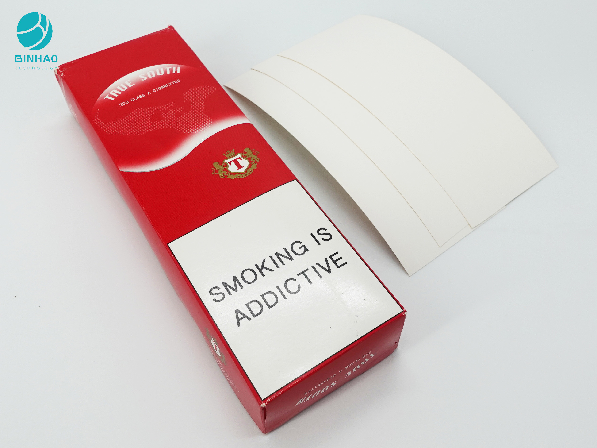 El papel de empaquetado de la cartulina del paquete del rectángulo del llano del tabaco con crea para requisitos particulares