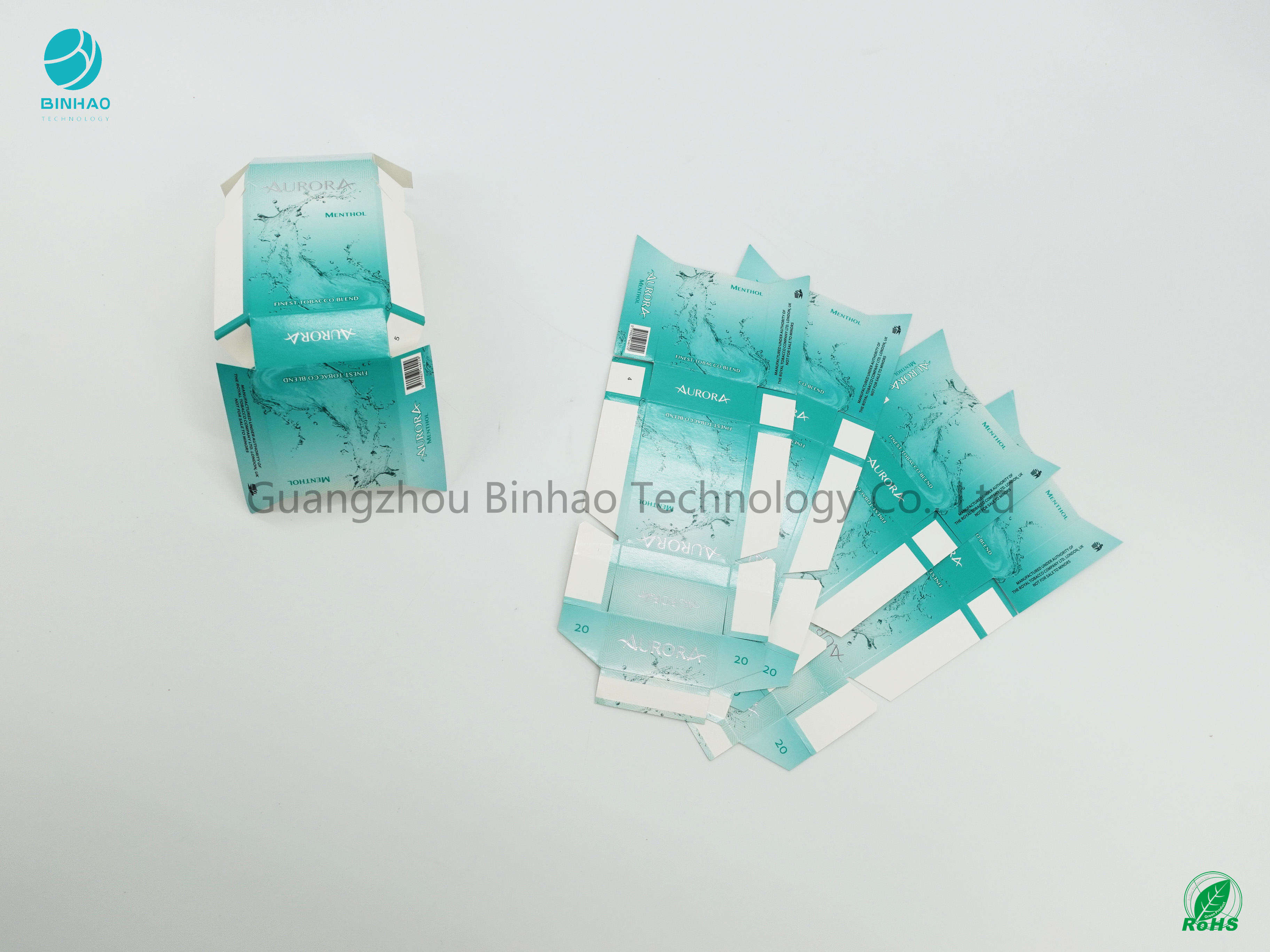 Cartón modificado para requisitos particulares de impresión ULTRAVIOLETA 220gsm de las cajas de cigarrillo de la superficie del color del brillo