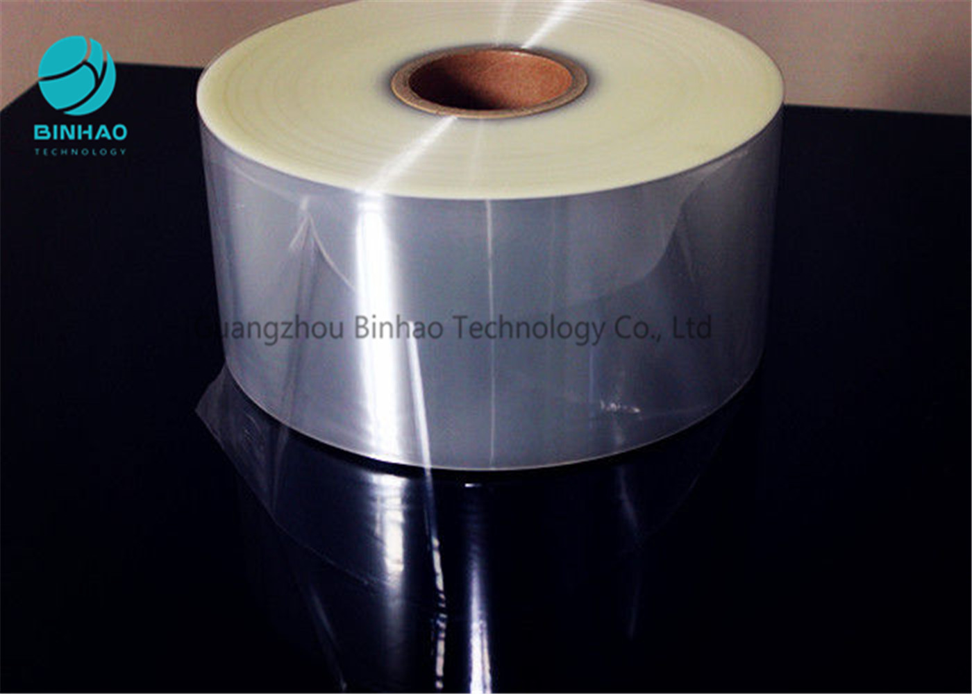 Película transparente auta-adhesivo del embalaje flexible del PVC Rolls con la base de papel interior 76m m