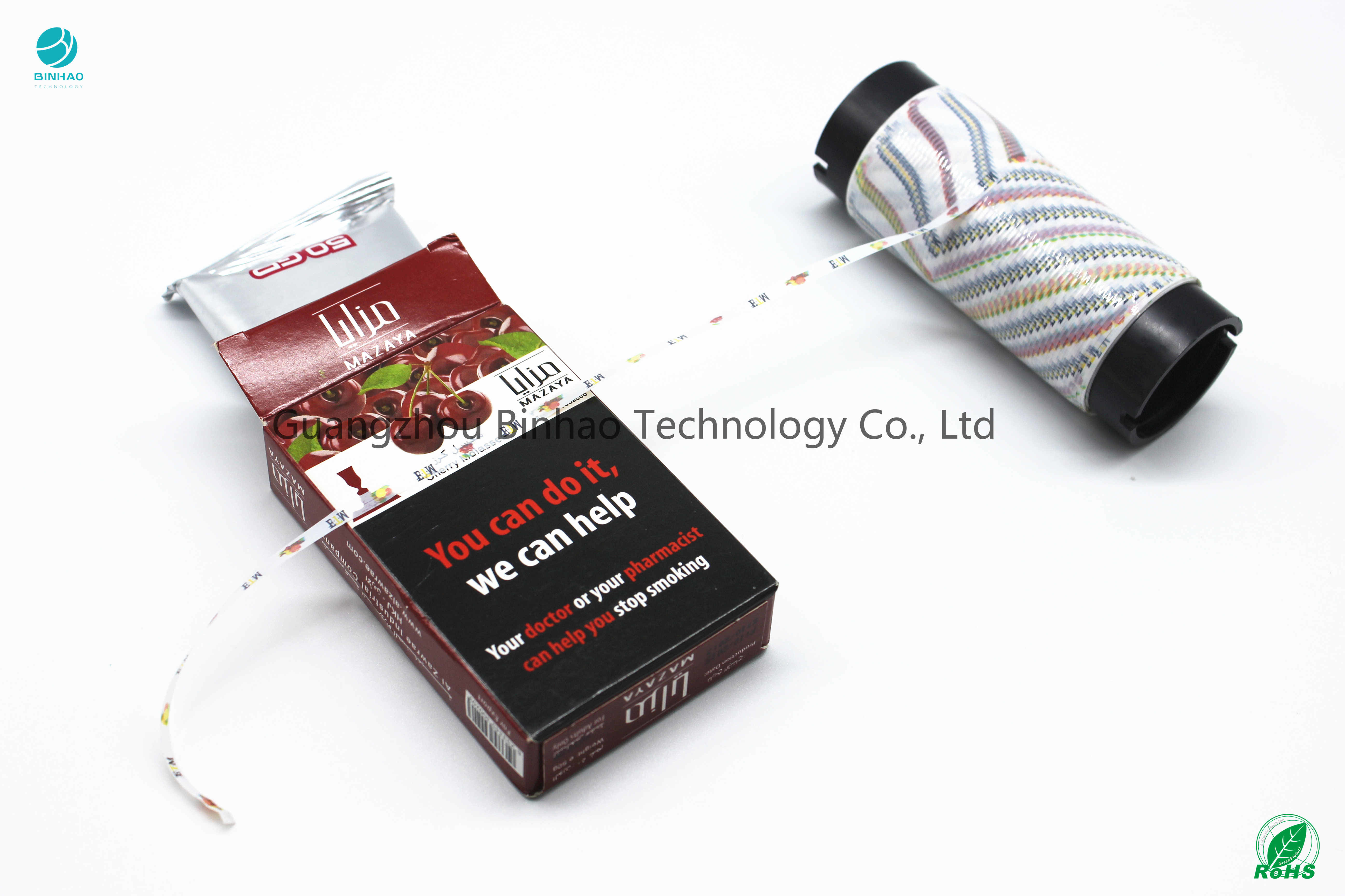 Función biodegradable de desmontaje Logo Printed Durable de encargo de la cinta del rasgón de la melaza del cigarrillo