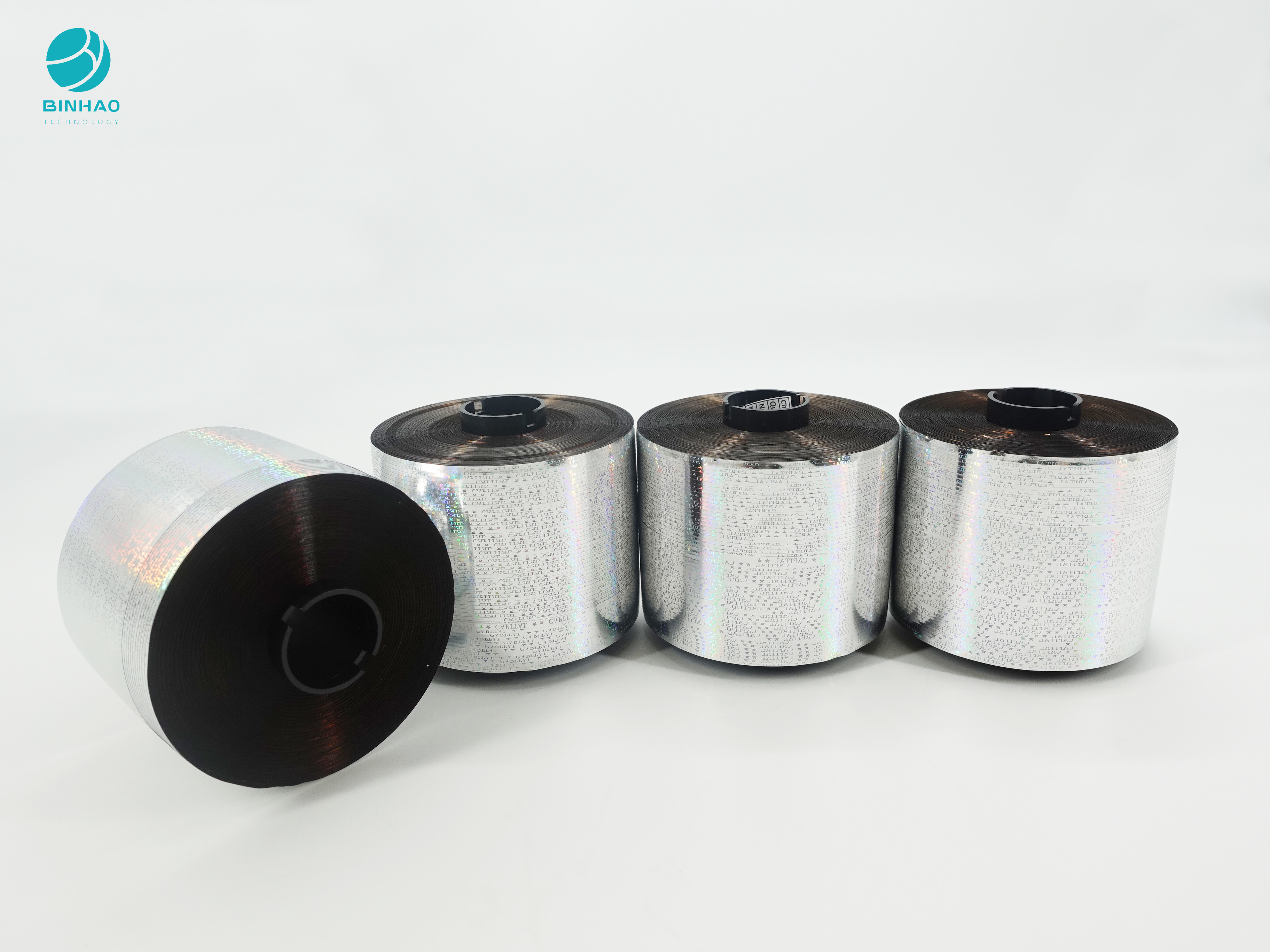 cinta olográfica modificada para requisitos particulares color plata del rasgón del diseño de 3m m para el paquete