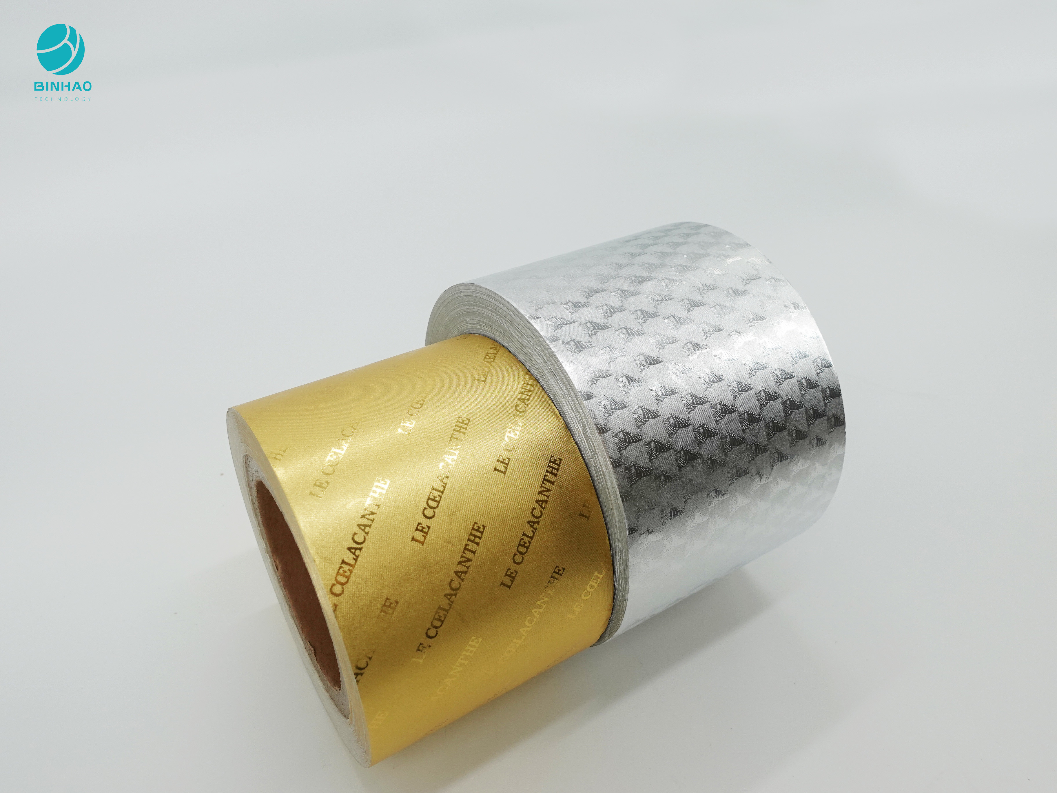 Papel de empaquetado de aluminio de la categoría alimenticia del cigarrillo plateado de oro compuesto del papel